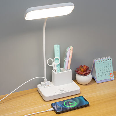 Ładowalna lampka biurkowa z portem ładowania USB i trzema poziomami jasności do oświetlenia miejsca pracy