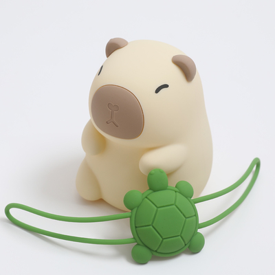 Logo na zamówienie Kapybara Dzieci prezent sypialnia Cute Soft Lamp Kolor Gradient Pies Silikonowe światło nocne