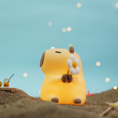 Nowoczesny design silikonowa lampa nocna Capybara przenośna USB ładowalna LED Źródło światła dotykowe sterowanie lampa zwierzęca do sypialni