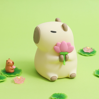 Zabawny kreskówka Capybara Nocne światło 1200mAh Wdrażalne do snu Nocne światło z 7 zmieniającymi się kolorami
