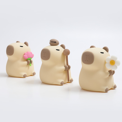 Cute Silicone Capybara Nocne światło Dzieci Nocne światło Podarunek USB Zaaładowalna zwierzęca Silicone Nocna lampa