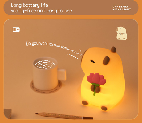 Nowoczesny design silikonowa lampa nocna Capybara przenośna USB ładowalna LED Źródło światła dotykowe sterowanie lampa zwierzęca do sypialni