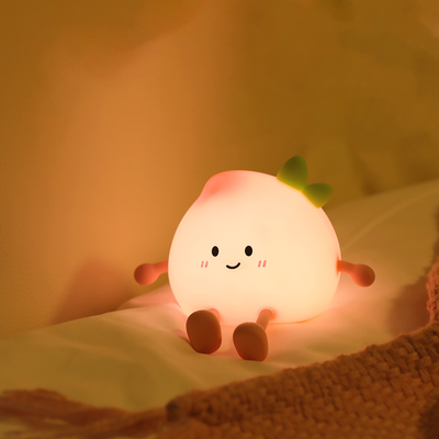 Najnowsze Cute Peach Silicone Night Light Przykrywacz ochronny dla oczu Lampa nocna do sypialni dla niemowląt Kolorowe oświetlenie nocne