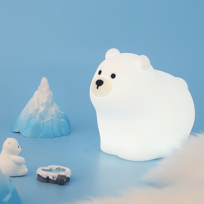 OEM Led Cute Cartoon Silicone Bear Sleep Lamp Usb Naładowalna Nocna Lampa Dziecko sypialnia Światło nocne przy łóżku