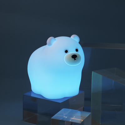 OEM Led Cute Cartoon Silicone Bear Sleep Lamp Usb Naładowalna Nocna Lampa Dziecko sypialnia Światło nocne przy łóżku