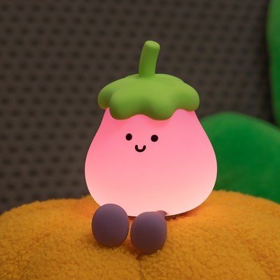 2025 Gorąca sprzedaż Led Battery Usb Powered Eggplant Nocne światła dla dzieci Lampa do dekoracji domu Świąteczne oświetlenie Nocne światła dla prezentów
