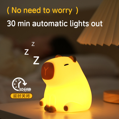 USB Zładowalna Ciemność Kapybara Nocne oświetlenie Światła silikonowe Nocne oświetlenie Łóżko dla dzieci