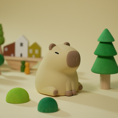 Nowy Cute Capybara Silicone Night Light Usb Przypłacalny Led Pat Lamp Timing Dimming Dekoracyjny Stolik Śpiąca Nocna Lampa