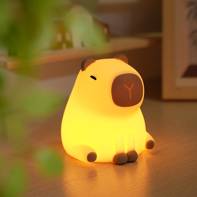 USB Zładowalna Ciemność Kapybara Nocne oświetlenie Światła silikonowe Nocne oświetlenie Łóżko dla dzieci