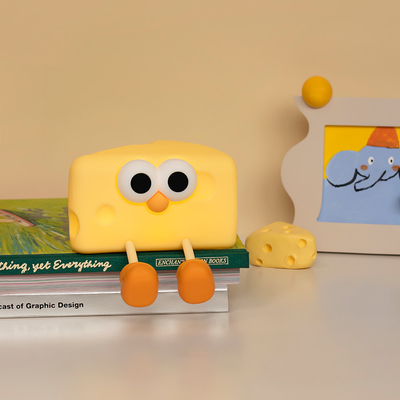 Zabawna Lampa nocna LED do ładowania Cute Cartoon Cheese Silicone Lampy stołowe Sensor dotykowy Zwierzęta DIY Dzieci Pokój dzieci
