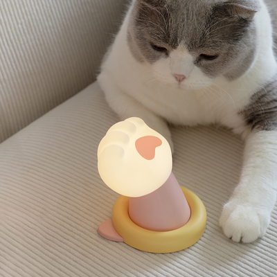 Fabryka Cute Sleeping Control CAT PAW USB Lampy sypialne Silicone Lampy Powtórnie ładowalne Touch Light Silicone Night Light