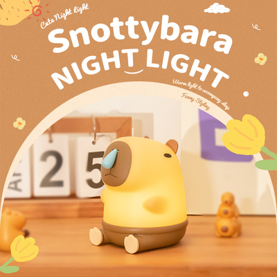 Śliczna lampa stołowa Snottybara Zwierzęta Ładowalna Kreatywna Bajeranka Kapybara Silikonowa lampa nocna