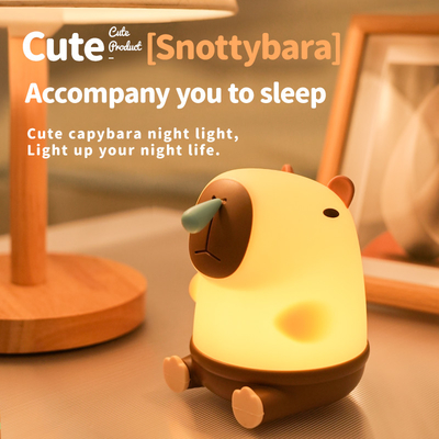 Śliczna lampa stołowa Snottybara Zwierzęta Ładowalna Kreatywna Bajeranka Kapybara Silikonowa lampa nocna