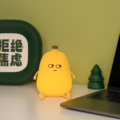Nowoczesny projekt Bananowy silikonowy światło nocne Cute Wdrażalne Zgaszające LED Mała lampa biurowa do dekoracji sypialni i stołu