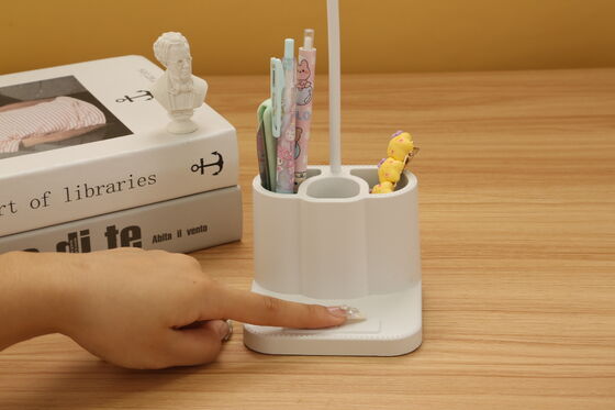 Nowoczesna lampa biurowa LED z ładowaniem USB 3 elastyczne nośniki długopisu nośnik telefonu bezstopniowy wygaszalny do sypialni