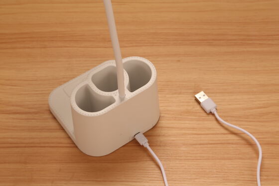 Nowoczesna lampa biurowa LED z ładowaniem USB 3 elastyczne nośniki długopisu nośnik telefonu bezstopniowy wygaszalny do sypialni