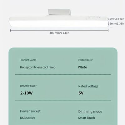 Lampka biurkowa LED o temperaturze barwowej 3500-6500K, zasilana napięciem znamionowym 5V 1A, idealna do oświetlenia zadaniowego, czytania i dekoracji