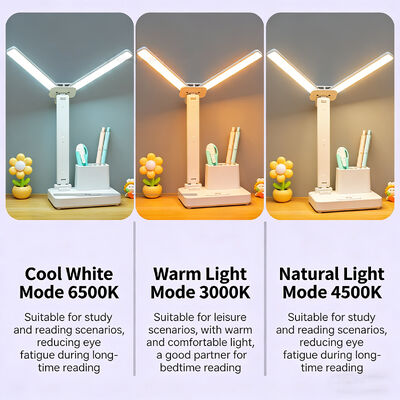 Nowoczesne światło nocne o podwójnej głowicy LED, ładowalne ABS, składane zegarkowe lampy kwadratowe, jasność lampy stołowej do użytku domowego