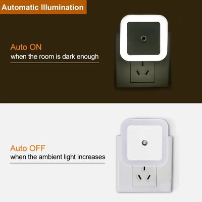 Auto On Off Plug in Night Light Lamp  Bedrooms Hallways and Bathrooms