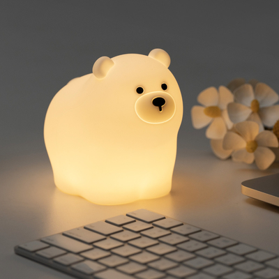 OEM Led Cute Cartoon Silicone Bear Sleep Lamp Usb Naładowalna Nocna Lampa Dziecko sypialnia Światło nocne przy łóżku