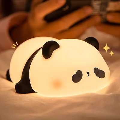 Silikonowa lampa Panda 1200mah Czuły kontrolnik kranu Ciepłe białe światło oddechowe Przenośny LED USB Naładowalne światło nocne